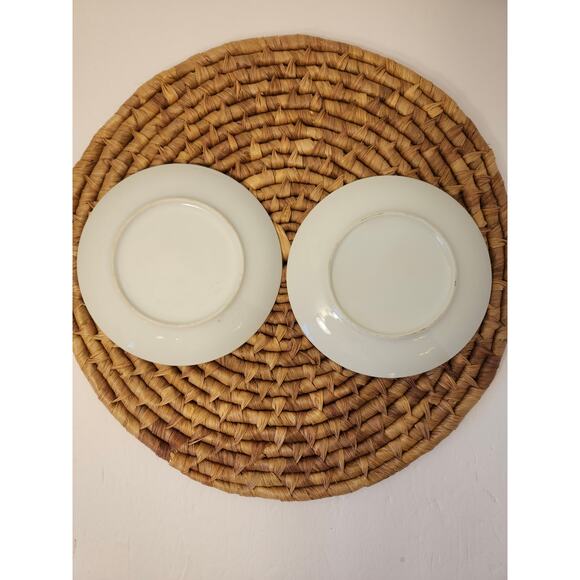 Vintage Ice Cream Parlor Set Of 2 Plates Ceramic 6.5" Multi National Silver Co. - Picture 2 of 9